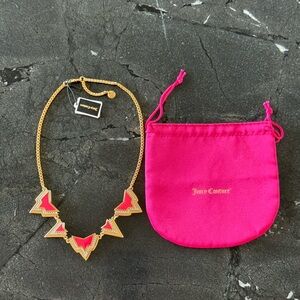 Juicy Couture Gold and Pink Chevron Necklace